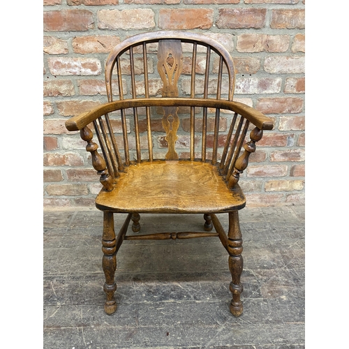 1236 - 19th century beech, elm and ash Windsor carver chair