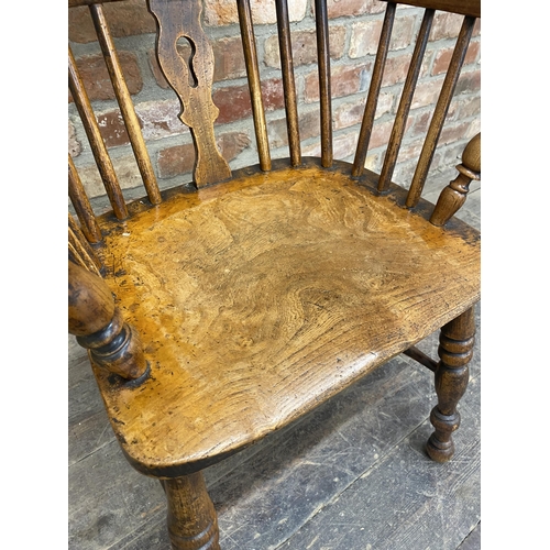 1236 - 19th century beech, elm and ash Windsor carver chair