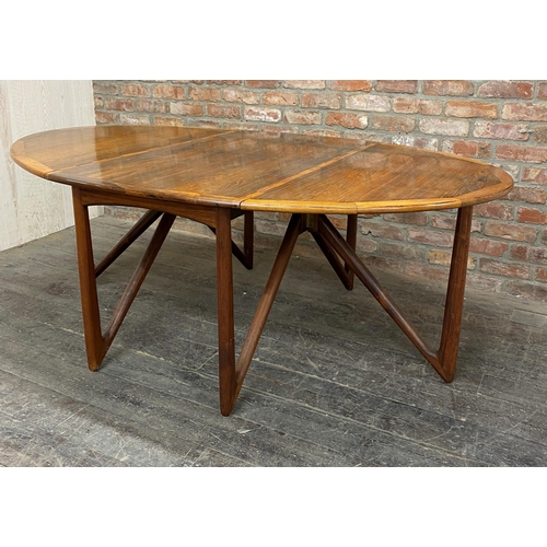 1146 - Kurt Ostervig for Jason Mobler - Danish rosewood gateleg dining table with superior rosewood crossba... 