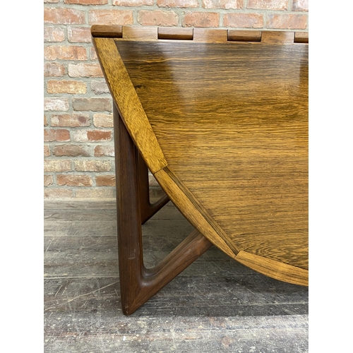 1146 - Kurt Ostervig for Jason Mobler - Danish rosewood gateleg dining table with superior rosewood crossba... 