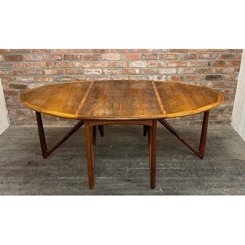 1146 - Kurt Ostervig for Jason Mobler - Danish rosewood gateleg dining table with superior rosewood crossba... 