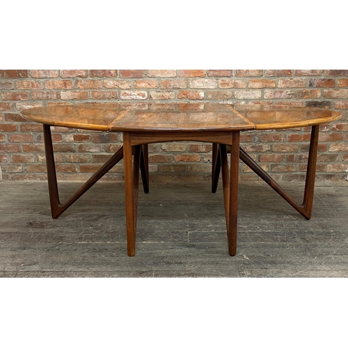 1146 - Kurt Ostervig for Jason Mobler - Danish rosewood gateleg dining table with superior rosewood crossba... 