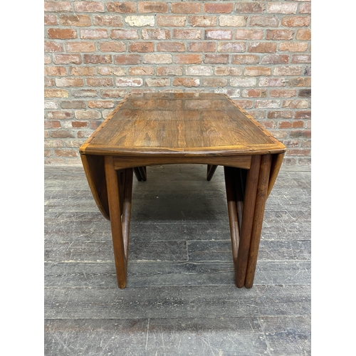 1146 - Kurt Ostervig for Jason Mobler - Danish rosewood gateleg dining table with superior rosewood crossba... 