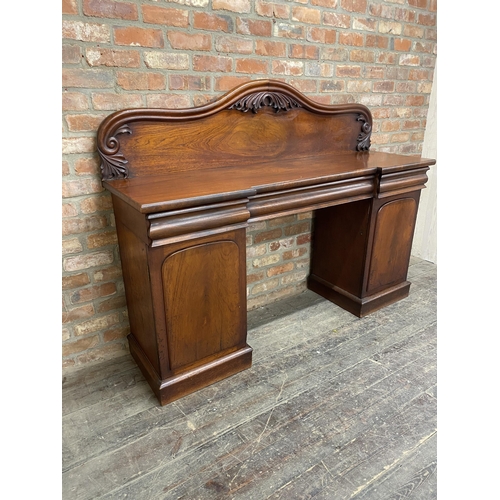 1283 - Unusual 19th century Australian cedar twin pedestal sideboard chiffonier, believed to be made by the... 