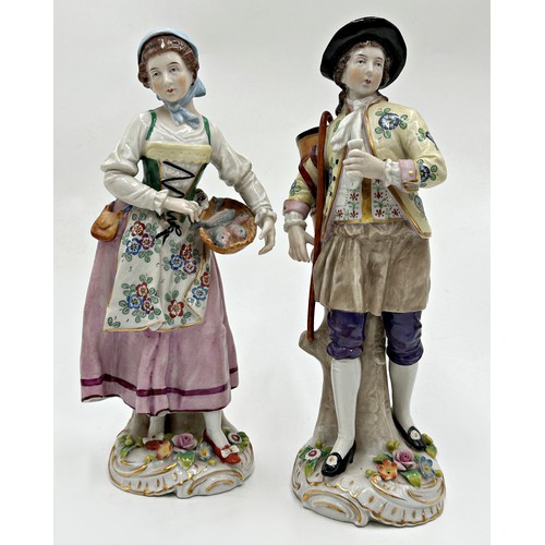 2185 - Collection of ten Sitzendorf porcelain figures, the largest 24cm high (10)