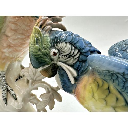 2195 - Karl Ens porcelain character group of Cockatoos, 27cm high