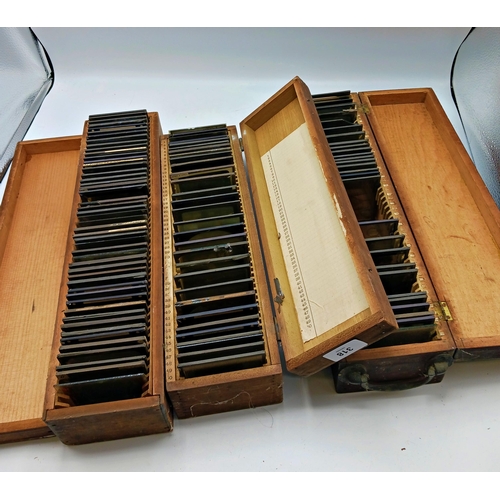 2330 - Three boxes of magic lantern slides. Includes scenic, topographical, trains & other topics.