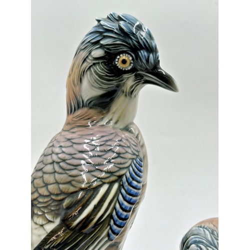 2199 - Karl Ens porcelain character group of Jays, 30cm high