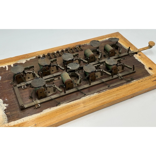 2334 - Large Wooden Cased Servants Bell Alarm With Original Internal Mechanisms.