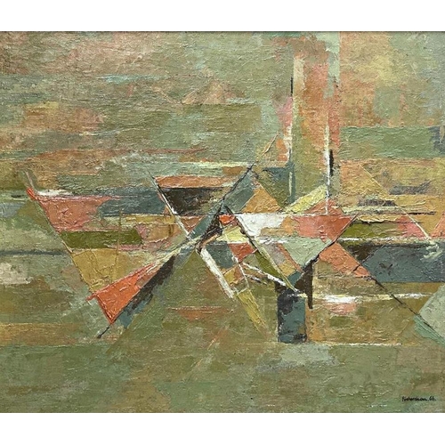 1164 - Mid 20th century school - abstract, signed Richardson and date 1966, oil, 62cm x 52cm, framed