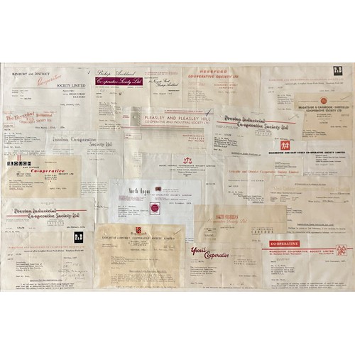 403 - Set of four collages of vintage receipts from famous retailers, each collage have a differing predom... 