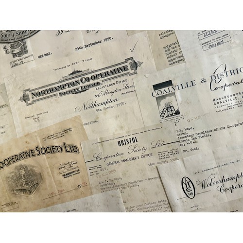 403 - Set of four collages of vintage receipts from famous retailers, each collage have a differing predom... 