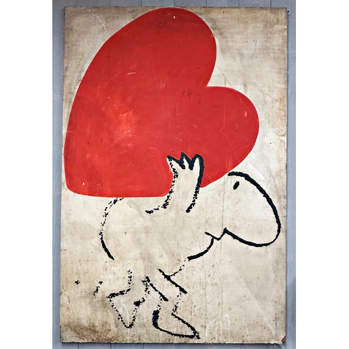 1162 - Mel Calman (1931-1994) - Heavy Heart or Burden of Love, signed, mixed media, 137 x 92cm

+This large... 