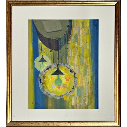 1176 - Irene M Halliday (b 1931, Scottish) - abstract study, signed, gouache, 39 x 28cm, framed