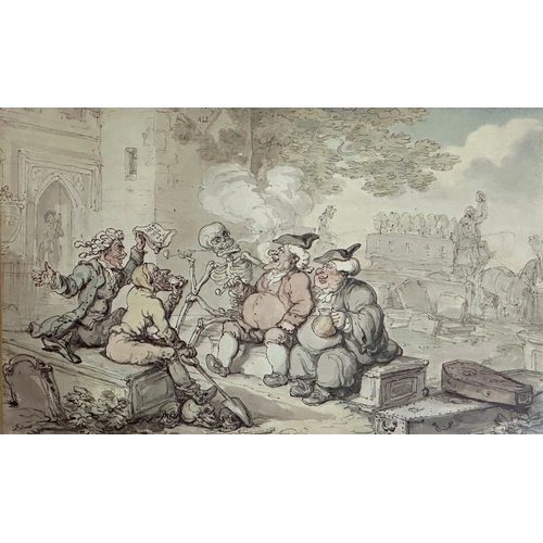 1395 - Thomas Rowlandson (1756-1827) - 'The Churchyard Debate', The Leger Galleries Ltd label verso, 'Engra... 