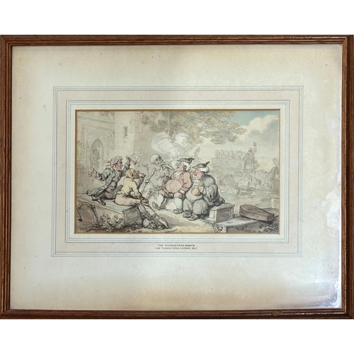 1395 - Thomas Rowlandson (1756-1827) - 'The Churchyard Debate', The Leger Galleries Ltd label verso, 'Engra... 