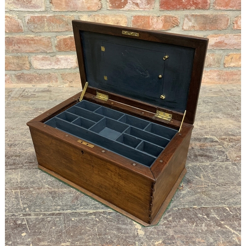 2287 - Large wooden Collectors box with later fitted compartmented interior. W 40cm x D 25cm x H 22cm.