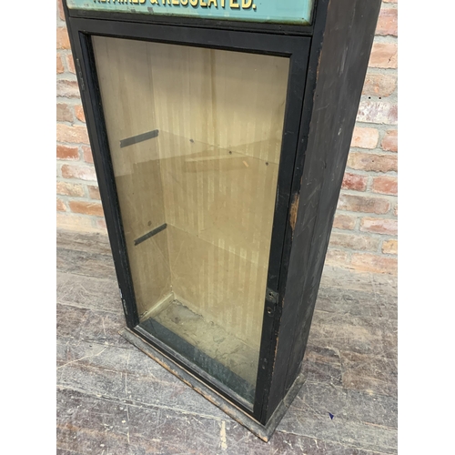 1289 - Large glass fronted watches advertising shop front cabinet. 