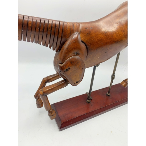 2291 - Good antique articulated horse mannequin , with horsehair tail, 36cm high x 40cm wide approx