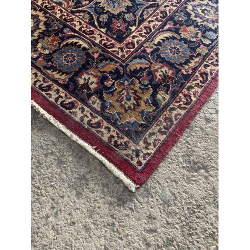 1428 - Good thick pile Persian Mahal carpet, traditional floral design on blue ground, 320 x 215cm