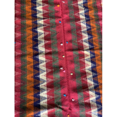 1436 - Good quality Persian Qashgai kilim, with bespoke zigzag design, 260 x 150cm