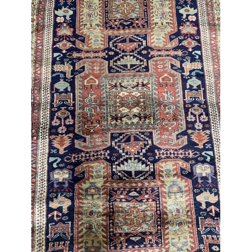 1439 - Good Quality North West Persian Bidjar runner, bespoke five medallion design on blue ground, 330 x 1... 