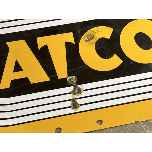 406 - Advertising - Atcost, enamel sign, in yellow and black, 31 x 76cm