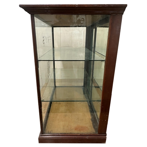 392 - Advertising - antique Fry's Choice Chocolate confectionary cabinet, with original acid etched glass ... 