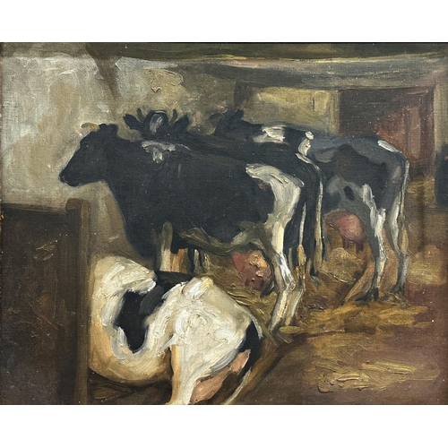 1373 - Robert Platt (20th century) - 'Ashour Herd', signed, titled and dated 1943 verso, oil on canvas, 35 ... 