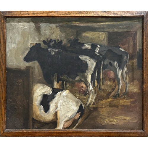 1373 - Robert Platt (20th century) - 'Ashour Herd', signed, titled and dated 1943 verso, oil on canvas, 35 ... 