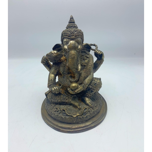 2260 - Good quality antique bronze sculpture of Ganesh, H 23cm