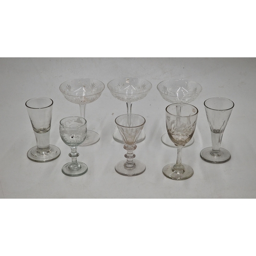 2241 - Collection of assorted glasses to include mainly toasting and cocktail glasses with some period exam... 