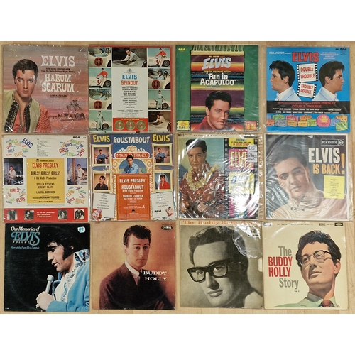 168 - Vinyl - Collection of Rock and Roll records to include twenty one Elvis Presley records and three Bu... 