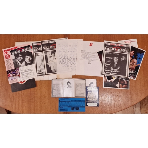 111 - Very Large Collection Of The Rolling Stones Fan memorabilia To Include a Rolling Stones Fan Club pac... 