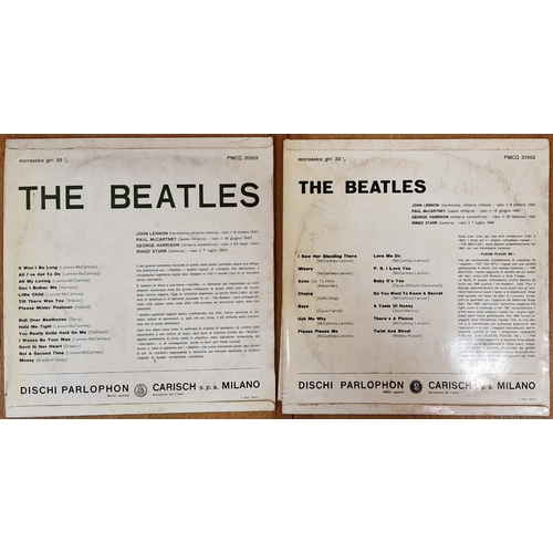 180 - Vinyl - Two The Beatles Italian press original 1963 red label and 1964 red label records, PMCQ 31502... 