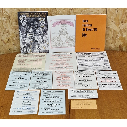 196 - Collection of reprinted Bath Festival of Blues & Progressive Music festival memorabilia to include t... 