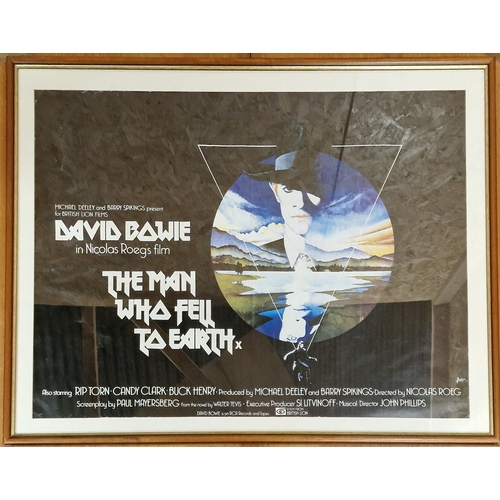 217 - The Man Who Fell To Earth (1976) film poster directed by Nicolas Roeg's starring David Bowie, framed... 