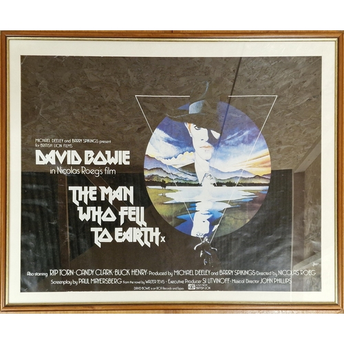 217 - The Man Who Fell To Earth (1976) film poster directed by Nicolas Roeg's starring David Bowie, framed... 