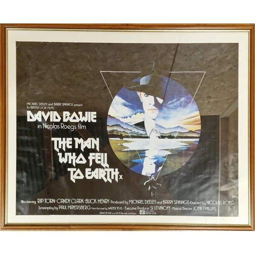 217 - The Man Who Fell To Earth (1976) film poster directed by Nicolas Roeg's starring David Bowie, framed... 