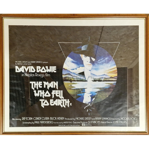 217 - The Man Who Fell To Earth (1976) film poster directed by Nicolas Roeg's starring David Bowie, framed... 