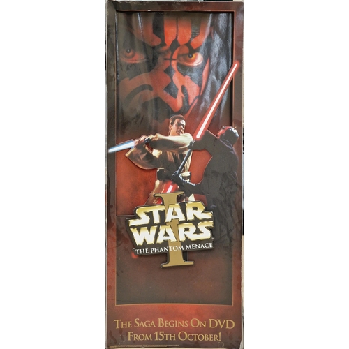 220 - Star Wars the Phantom Menace 3D promotional cardboard poster for the DVD release, H 142cm x W 56cm x... 