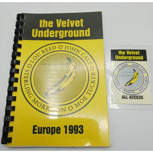 37 - 1993 itinerary for The Velvet Underground European tour, with laminate pass. Plus itinerary for Lou ... 