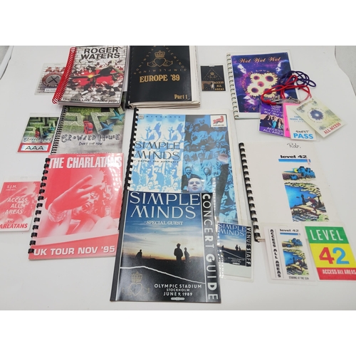 48 - Collection of itineraries including :-  Simple Minds, French tour 1989, with a concert guide for Sto... 