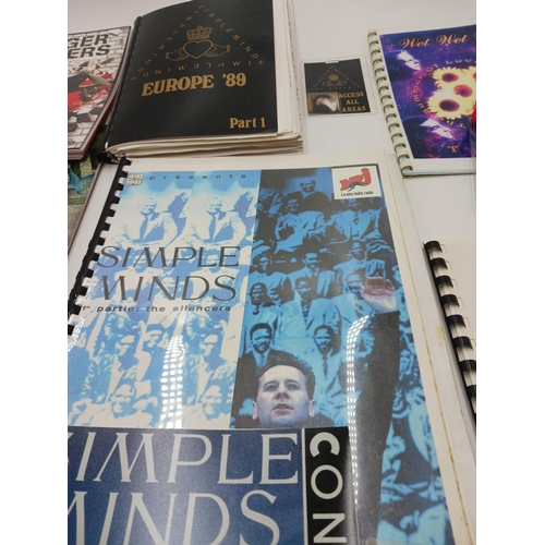 48 - Collection of itineraries including :-  Simple Minds, French tour 1989, with a concert guide for Sto... 