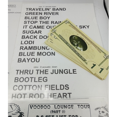 77 - Collection of concert set lists including:- 4 Rolling Stones, Voodoo Lounge tour concerts, 1995;  4 ... 