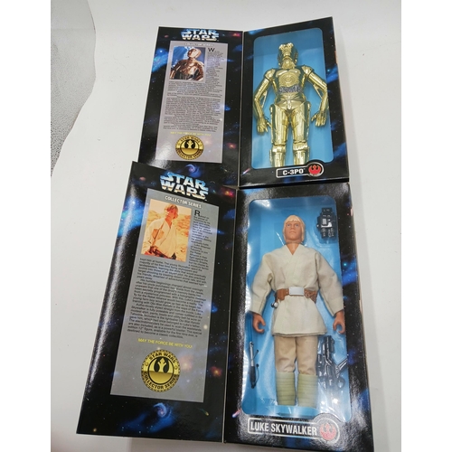 292 - Collection of boxed Star Wars Collector Series figurines. To include Han Solo, C-3PO, Luke Skywalker... 