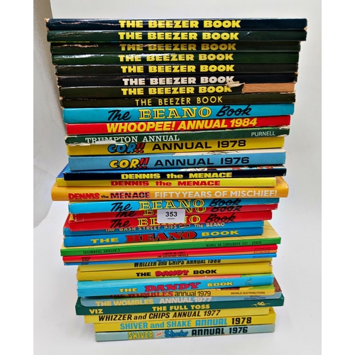 442 - Large collection of vintage annuals to include Beano, Dandy & The Beezer Book (34)