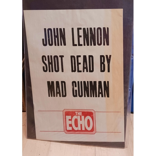 112 - An original The Echo billboard poster 'John Lennon Shot Dead By Mad Gunman'