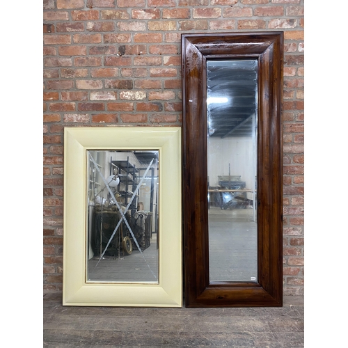 1058 - Two India Jane of London timber framed mirrors one with painted finish, the largest H 220cm x W 80cm... 