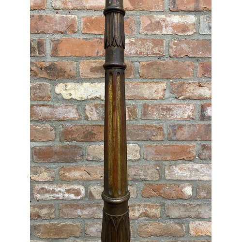 1261 - Good late 19th century aesthetic period gilt wood and gesso standard lamp, H 160cm